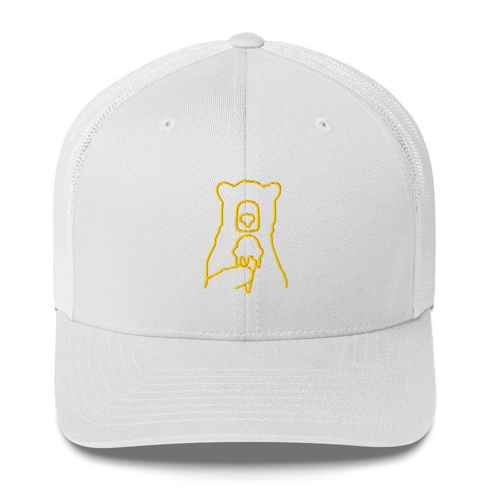 Gold Bear Outline Trucker Cap