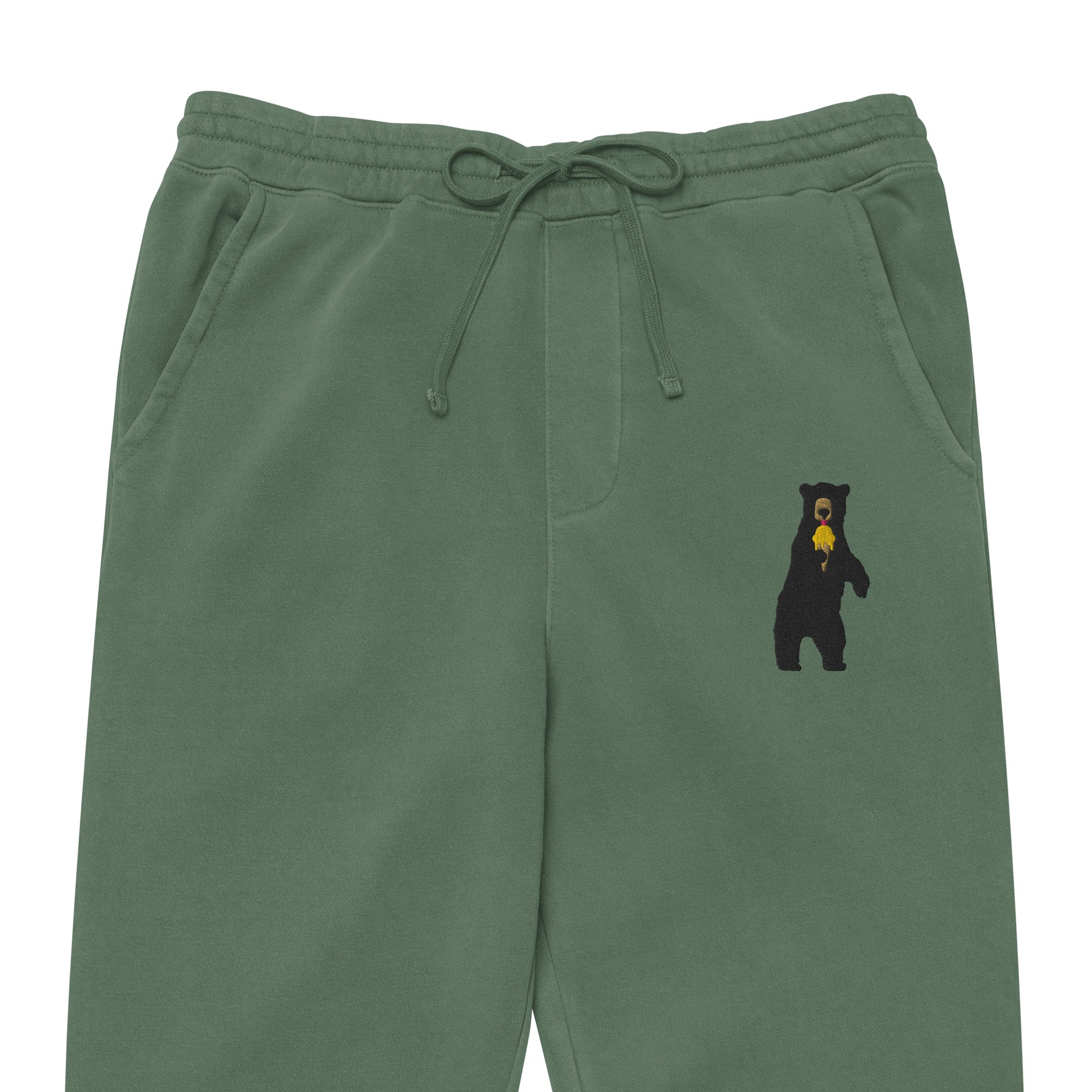 Embroidered bear sweatpants