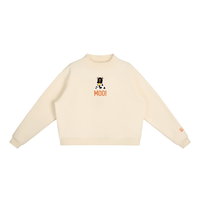 Moo! Women's Essential Fleece Mock-Neck Crew Sweatshirt