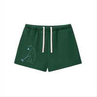 Women's Golf Bear Sweat Shorts - Green & Light Blue