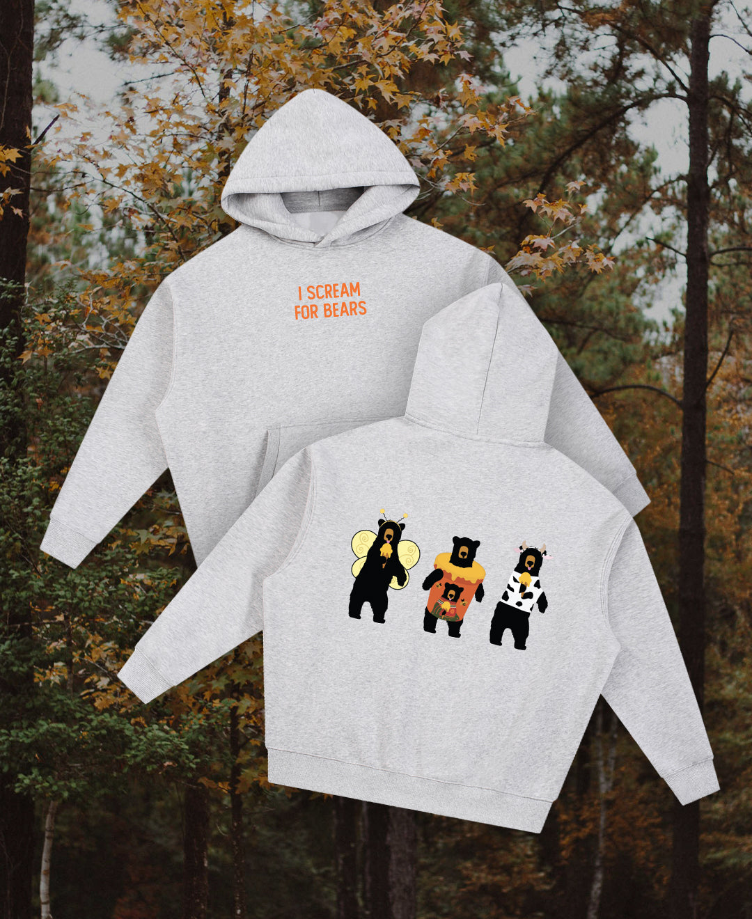 I Scream for Bears Costume Party Oversize Fleeced Hoodie