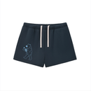 Women's Tennis Bear Sweat Shorts - Navy & Light Blue