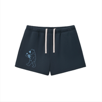 Women's Tennis Bear Sweat Shorts - Navy & Light Blue