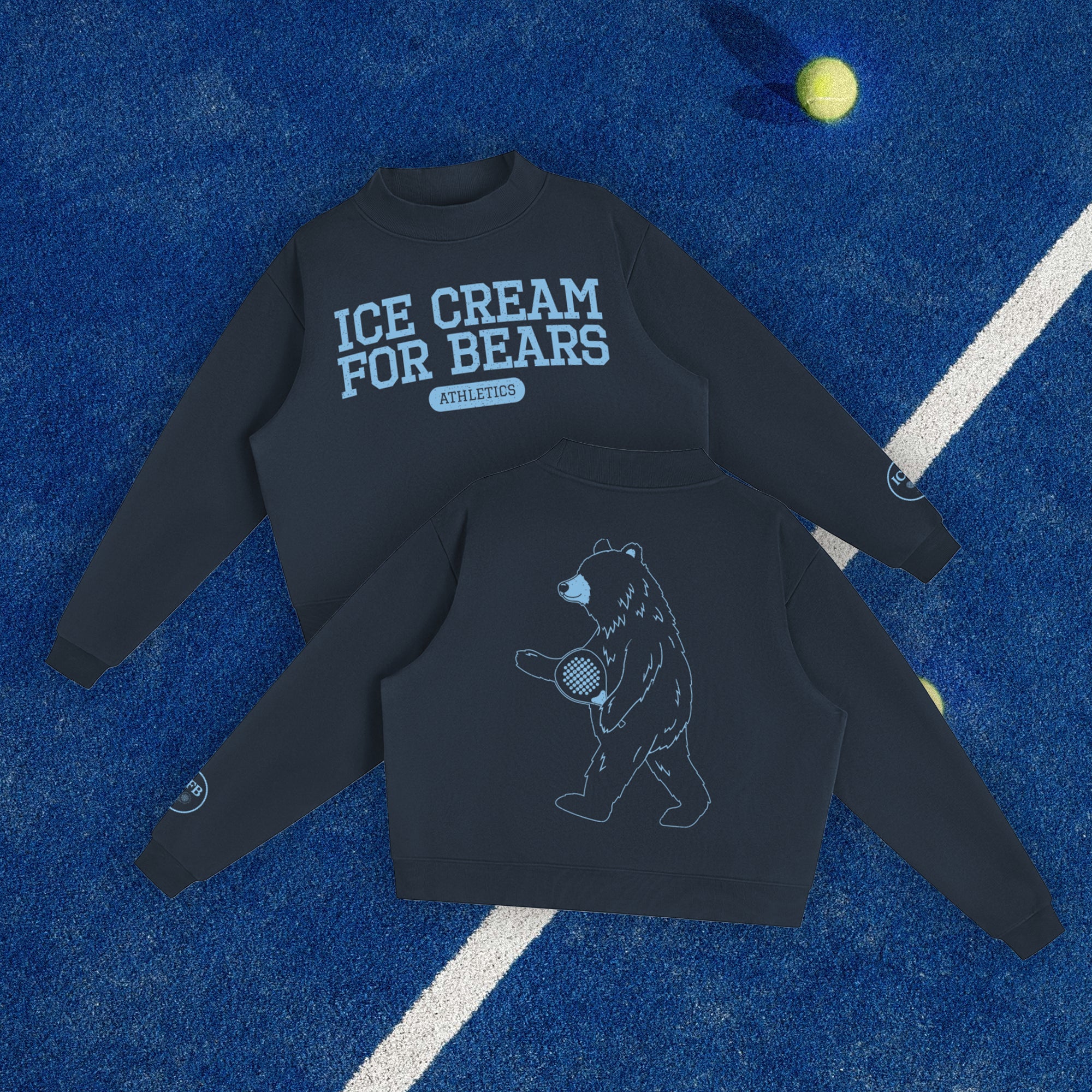 ICFB Athletics Padel Mock-Neck Crew Sweatshirt