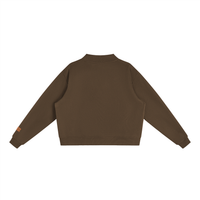 Moo! Women's Essential Fleece Mock-Neck Crew Sweatshirt