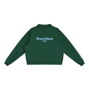 Bears Open Tennis Mock-Neck Crew Sweatshirt - Green & Light Blue