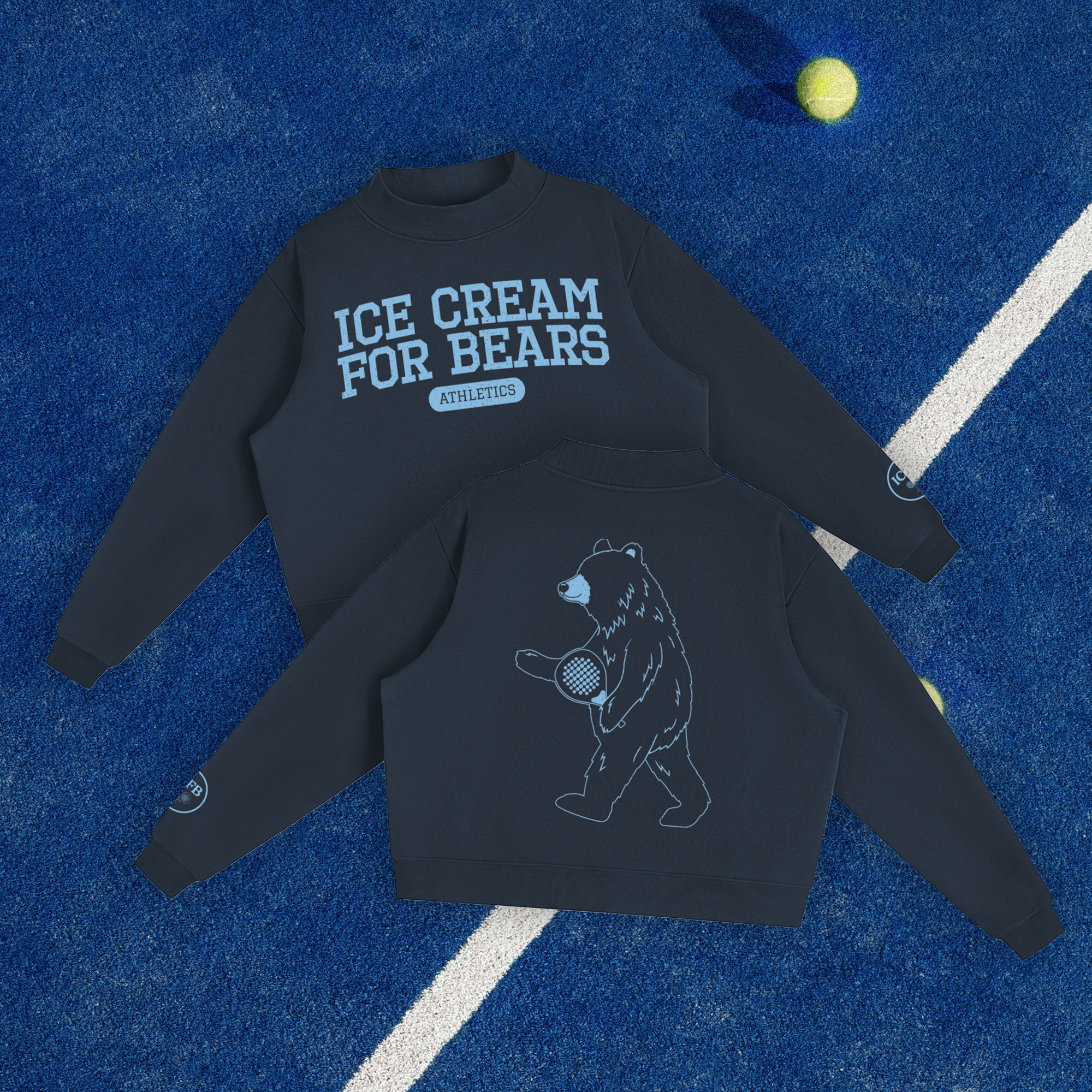 ICFB Athletics Padel Mock-Neck Crew Sweatshirt