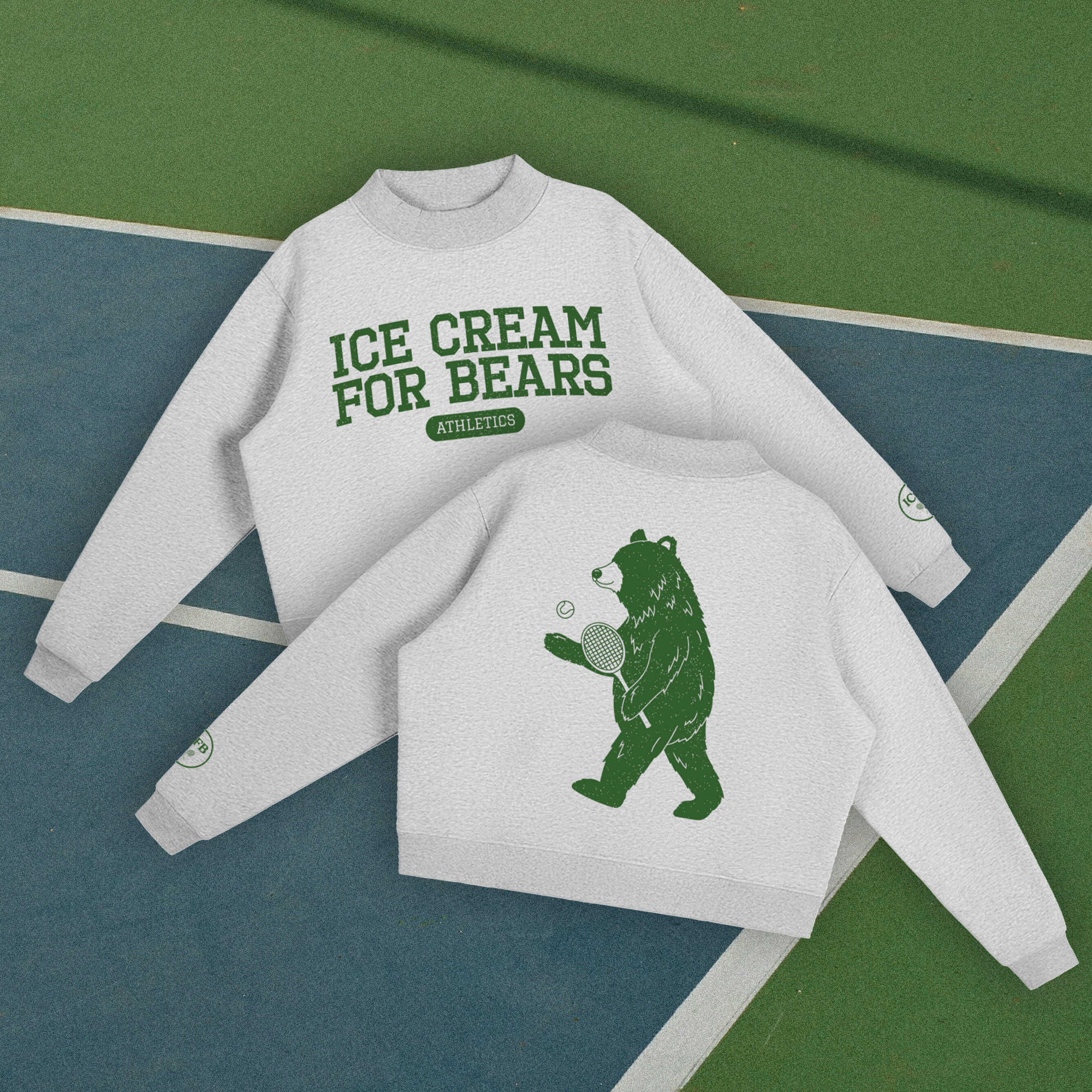 Ice Cream for Bears Athletics Women's Mockneck Sweater - Tennis