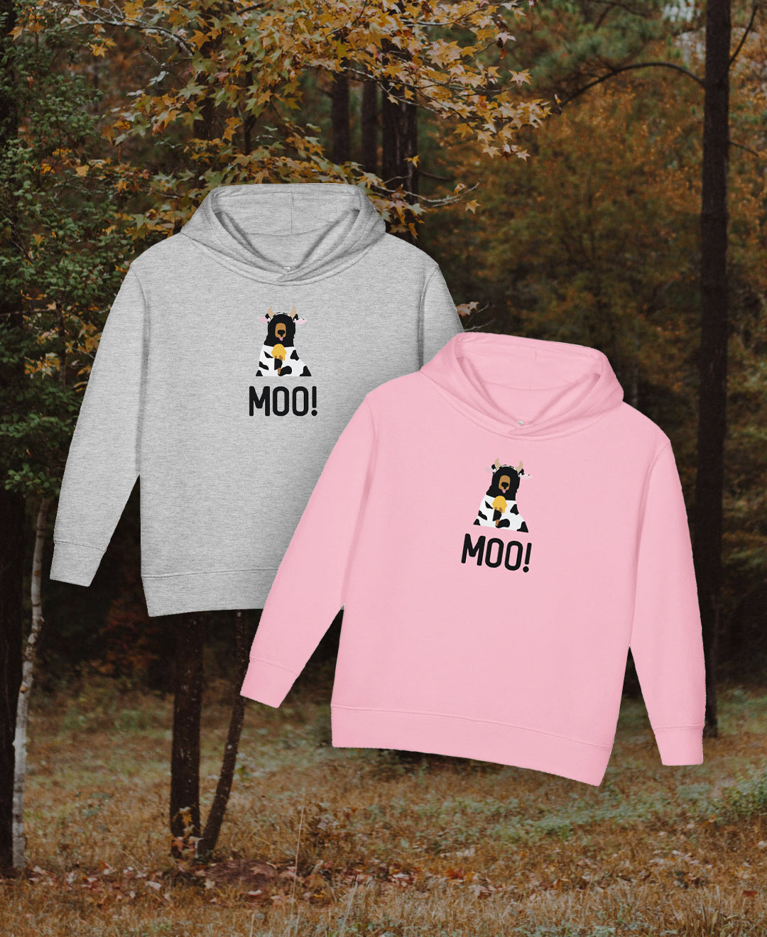 TODDLER Moo! fleece pullover hoodie