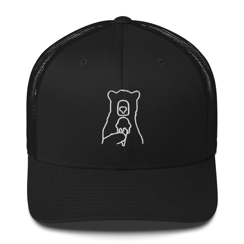 White Bear Outline Trucker Cap